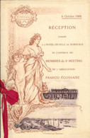 Programme Réception Hôtel De Ville Bordeaux: Meeting De L'Association Franco-Ecossaise, 6 Octobre 1909 - Programma's