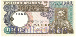 ANGOLA 1000 ESCUDOS 1973 PICK 108 AUNC - Angola