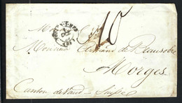 FRANCE Préphilatélie 1850: LAC De Toulon (BdR) à Henri De Beausobre à Morges (VD, CH), Taxée 10c, CAD D'arrivée Au Dos - ...-1845 Préphilatélie