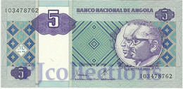 ANGOLA 5 KWANZAS 1999 PICK 144a UNC - Angola