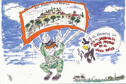 Para Au Dessus De Pujaut Art Card 1996 Postcard Fair Limited Edition 1000 Ex - Parachutespringen