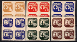 Slovaquie 1939 Mi 54+56+59-61 X (Yv TPJ 10+12+15-7), (MNH)** Blocs De 4, Sans Filigrane - Nuevos