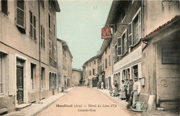 CPA 03 MONTLUEL HOTEL DU LION D OR GRANDE RUE COMMERCES RARE BELLE CARTE !! - Montluel