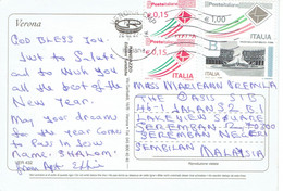 C9 - Italy Envelope Mail , Fountain Architecture Building Stamps Used On Postcard - 2021-...: Oblitérés