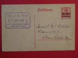 BP 1  BELGIQUE    BELLE  CARTE  1915  BRUSSELS A FRANKFURT +AFF. INTERESSANT ++ - Duitse Bezetting