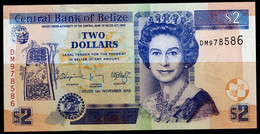 BELIZE 2014 BANKNOTES QUEEN ELIZABETH II TWO DOLLARS UNC !! - Belize