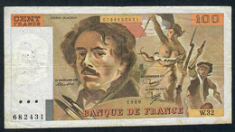 FRANCE P154b 100 FRANCS 1980 #W.32    VF - 100 F 1978-1995 ''Delacroix''