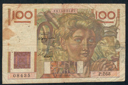 FRANCE P128 100 FRANCS   15.7.1948  #P.265    FINE - 100 F 1945-1954 ''Jeune Paysan''