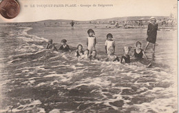 62 - Très Belle Carte Postale Ancienne De  LE TOUQUET    La Plage   Groupe De Baigneurs - Le Touquet