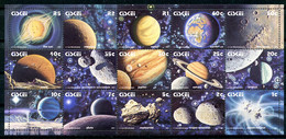 Ciskei, 1991, Solar System, Planets, Space, Universe, MNH Sheet, Michel 192-206 - Ciskei