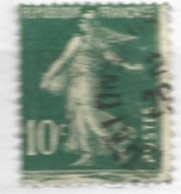 FRANCE N° 159 10 C VERT TYPE SEMEUSE CAMEE TRIPLE CADRE INTERIEUR EN BAS OBL - Used Stamps
