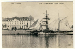 35 - Saint Malo - Hôtel Franklin - Voiliers - Terre-Neuvier Toutes Voiles Dehors Avec Doris Sur Le Pont - Pêche