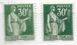 FRANCE N° 280 30C VERT TYPE PAIX 2 NUANCES DIFFERENTES NEUF SANS CHARNIERE - Nuevos