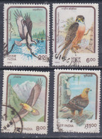 Inde N° 1173 / 76 O  Faune : Oiseaux De Proie, Les 4 Valeurs Oblitérées, TB - Oblitérés