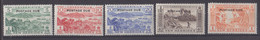 NOUVELLES-HEBRIDES Y & T TAXE 41-45 PAYSAGE LEGENDE ANGLAISE NEW HEBRIDES POSTAGE DUE 1957 NEUFS AVEC CHARNIERES - Timbres-taxe