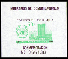 Colombia, 1960, United Nations, 15th Anniversary, Imperforated, MH, Michel Block 21 - Colombia