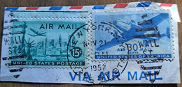 STATUE OF LIBERTY-15 C-PLANE-30 C-POSTMARK NEW YORK-WALL STREET-USA-UNITED STATES-1952 - 2a. 1941-1960 Oblitérés