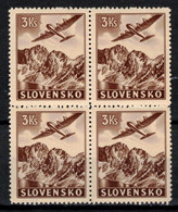 Slovaquie 1939 Mi 52 (Yv PA 5), (MNH)** Bloc De 4 - Neufs