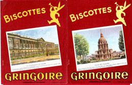 Lot De 8 Buvards Gringoire. Vues De Paris. Louvre, Marché Aux Fleurs, Pont D'Iéna, Les Invlides, Notre Dame, Chaillot... - Biscottes