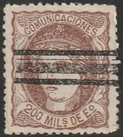 Spain 1870 Sc 168 Espana Ed 109a Used Bar Cancel - Used Stamps