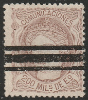 Spain 1870 Sc 168 Espana Ed 109 Used Bar Cancel - Gebraucht