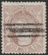 Spain 1870 Sc 168 Espana Ed 109 Used Bar Cancel - Gebruikt