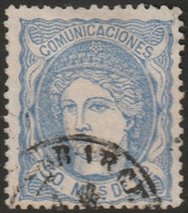 Spain 1870 Sc 166 Espana Ed 107 Used Date Cancel - Gebraucht