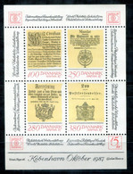 DÄNEMARK Block 4, Bl.4 Mnh - HAFNIA '87, Wappen, Coat Of Arms, Blason - DENMARK / DANEMARK - Blokken & Velletjes