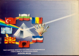 YUGOSLAVIA 1998, COVER UNUSED, ILLUSTRATED FLAG, 7 DIFFERENT  COUNTRY  OF  SOUTH EAST EUROPE. - Covers & Documents