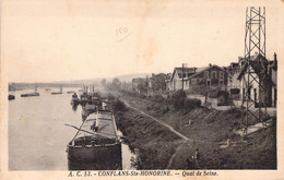 FRANCE - 78 - CONFLANS SAINT HONORINE - Quai De Seine - Péniche - Carte Postale Ancienne - Conflans Saint Honorine