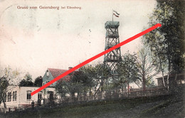 AK Gruß Geiersberg Alter Turm Gasthof Flagge A Eibenberg Burkhardtsdorf Berbisdorf Kemtau Klaffenbach Chemnitz Einsiedel - Burkhardtsdorf