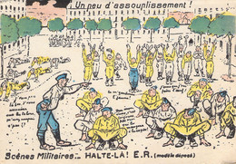 HUMOUR MILITARIA - Un Peu D'assouplissement  - Carte Postale Ancienne - Umoristiche