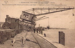 MILITARIA - ZEEBRUGGE - Souvenir De La Guerre 14 18 - Grue Et Locomotive Du Môle Détruite - Carte Postale Ancienne - Material