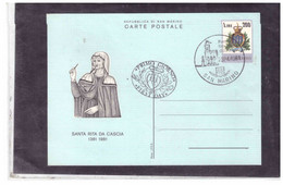 FDC7844  /  SAN MARINO  23.4.1981   /  FDC  INTERO  SANTA RITA DA CASCIA  E  BARTOLOMEO BORGHESI - Postal Stationery