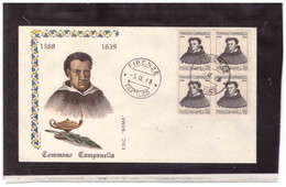 FDC7848  /    FIRENZE  5.9.1968     /  FDC  LIRE 50  TOMMASO CAMPANELLA,  TEOLOGO E FILOSOFO - Theologians