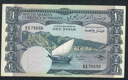 YEMEN P3a 1 DINAR 1965 #X1 Signature 1    VF   NO P.h. - Yemen