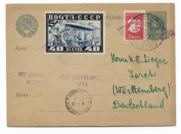 UDSSR Mi.Nr. 390 Auf Zeppelin Karte - Cartas & Documentos