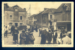 Cpa Du 56 Locminé -- La Rue De Verdun Et L' Hôtel Des Voyageurs -  Au Dos Cachet FFI  LANR26 - Locmine