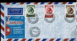 BELG.1956 991/993 Luftpost Enveloppe Op Fragment  Met Speciale Stempel - 1951-1960