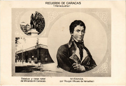 PC VENEZUELA, CARACAS, ESTATUA DE MIRANDA, Vintage REAL PHOTO Postcard (b45628) - Venezuela