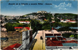 PC VENEZUELA, CARACAS, ESCUELA MILITAR, AVENIDA, Vintage Postcard (b45659) - Venezuela