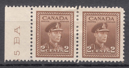 Canada 1942 Mi#217 Mint Hinged Pair - Ongebruikt