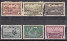 Canada 1946 Mi#235-240 Mint Hinged - Unused Stamps