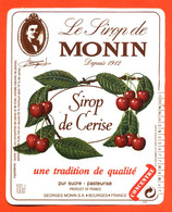 Etiquette De Sirop De Cerise Monin à Bourges - 100 Cl - Frutas Y Legumbres