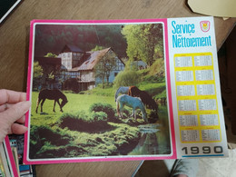 77 //   CALENDRIER 1990 / SERVICE DU NETTOIEMENT - Big : 1981-90