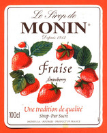 Etiquette De Sirop De Fraise Strawberry Monin à Bourges - 100 Cl - Fruits & Vegetables