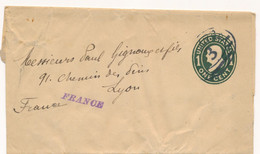 ETATS UNIS - ENTIER POSTAL POUR LYON FRANCE - Other & Unclassified