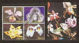 R.D. Congo 1997 - Orchidées - Bloc° De 4 Timbres + 1 BF - NON Répertorié - Afgestempeld