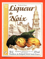 Etiquette Neuve De Liqueur De Noix Distillerie Du Périgord à Sarlat - 50 Cl - Obst Und Gemüse