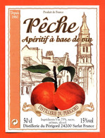 Etiquette Neuve D'apéritif à Base De Peche Distillerie Du Périgord à Sarlat - 50 Cl - Obst Und Gemüse